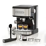 Espresso Machine 20 Bar, 2 IN 1 Coffee Machine with Milk Frother Steam Wand, Powder & Capsule Espresso Maker mit 1500 ml Water Tank, 120V Expresso Coffee Machine for Cappuccino Latte - Black Espresso Machine 20 Bar 2 IN 1 Coffee Machine with Milk Frother Steam Wand Powder Capsule Espresso Maker mit 1500 ml Water Tank 120V Expresso Coffee Machine for Cappuccino Latte Black