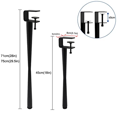 Pieds de Table sans Perçage 45 cm pour Proteger Votre Bureau - 3