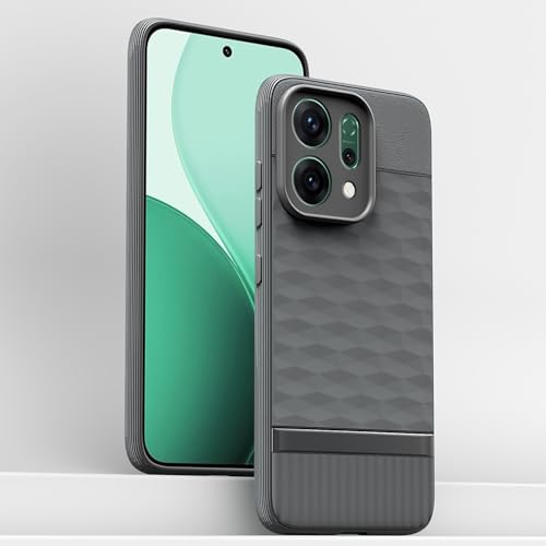 Image of Pikkme Back Cover for Oppo Reno 14 5G Soft Grip 3D Hexa Cube Texture Silicone Bumper Case (Grey)