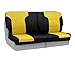 Coverking Custom Fit Rear 50/50 Split Bench Seat Cover for Select Nissan Pathfinder Models - Neoprene (Yellow with Black Sides)