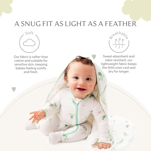 Image of Bamboo Little Soft Baby Footie Pajamas, Baby Clothes, Newborn Sleepers, 95% Viscose and 5% Spandex, 0-24 Months