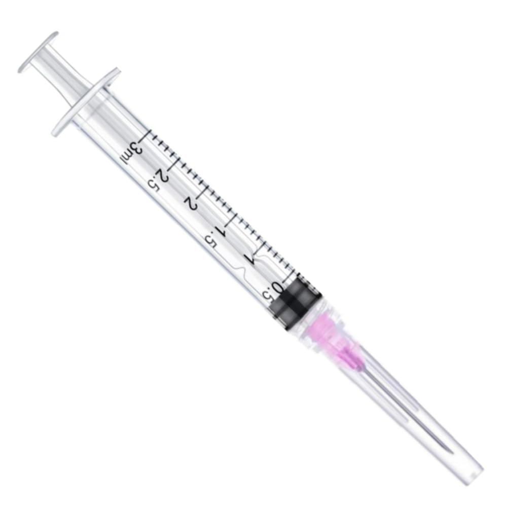 50 Pack 3ml Luer Lock with 18 Gauge 1.5 Inch for Scientific Labs Measuring and Dispensing, Individually Sealed Wrapped