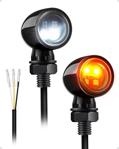 Image of Mini Led Turn Signals Motorcycle Blinkers 4LEDs White Amber Front Turn Signals universal bullet signal lights Fit for Honda Yamaha Suzuki Kawasaki Harley Chopper Bobber