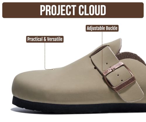 Image of Project Cloud 100% Genuine Leather Slip-ons Footbed Clogs for Women Sandals