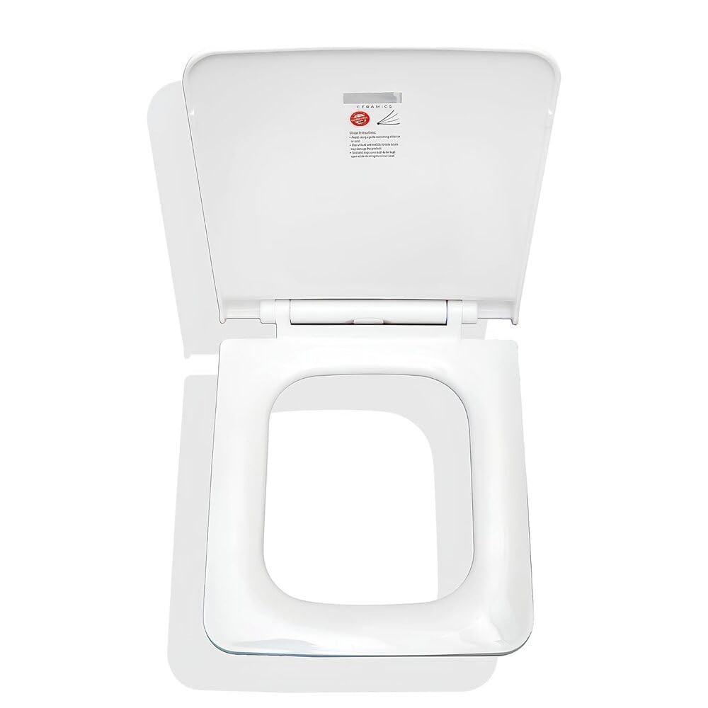 JDM Ceramic Rectangular Super Western Toilet Seat Cover | Premium PVC Soft Close Western Commode Toilet Seat Cover | Rectangular Shape With Slip Body Toilet Seat Cover 47.6 x 33.9cm (Model - 743) (B0D2RHCZLF) Amazon Price History, Amazon Price Tracker