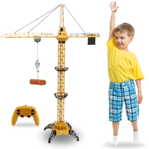 Liberty Imports 6 Channel RC Mega Tower Crane, 50.4 inch Tall 2.4GHz Remote Control Construction...