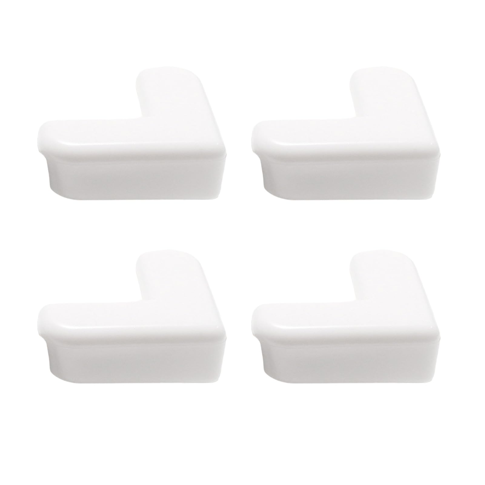 Worparsen Easy-Install Child Safety Corners Adhesive Furniture Corner Protectors 4pcs Protector Kit Anti-Collision Baby Proof Soft PVC Self-Adhesive Table Sharp White