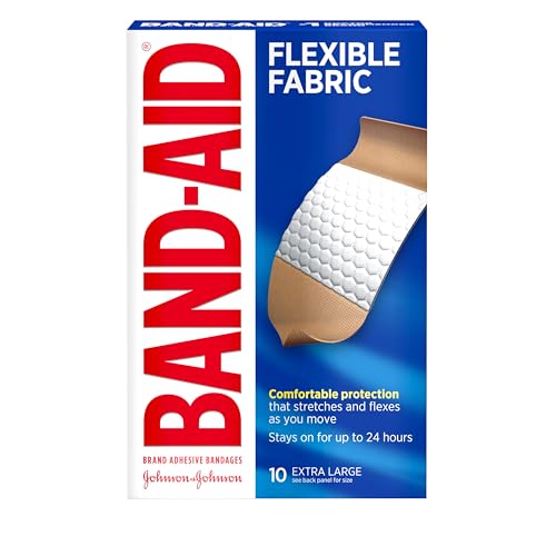 Johnson & Johnson Band-Aid Extra Large Flexible Fabric Adhesive Bandages, 10 Count