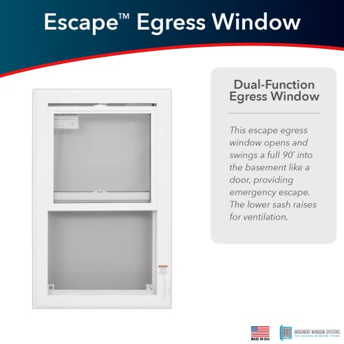 Single-Hung, Left-Hinged In-Swing Casement Escape Egress Window 31” X 41” #TOP2