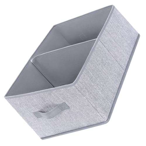 NUOLUX 布製折りたたみ収納ボックス 大容量トラペゾイド型 仕切り付き 衣類 雑貨整理用 グレー 軽量コンパクトで耐久性良好 洗濯物やおも