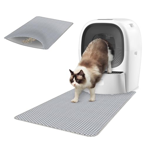 LALAHOME Tapis Litiere Chat Bac a Litiere, Double Couche, Imperméable, Non Toxique EVA, Tapis de Toilette chat anti-projections