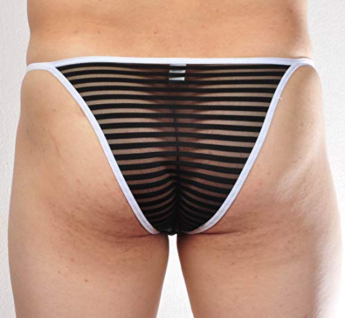 Jaxu Lot Men's High-Leg Opening Sheer Mesh Bikini Underwear Sexy Brazilian Cut Bulge Underwear #TOP4