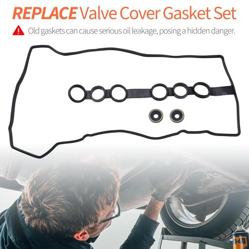 Image of HiSport Valve Cover Gasket Seal VS50542R- Compatible with Chevy 1998-2002 Prizm Pontiac 2003-2008 Vibe Toyota 1998-2008 Corolla 2003-2008 Matrix 2000-2005 Celica 2000-2005 MR2 Spyder 1.8L