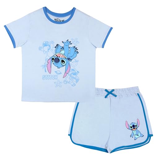 Image of Disney Princess Minnie Mouse Lilo and Stitch Girls Short Sets Shirt and Shorts Set Girl Outfits for Toddler and Kids Clothes