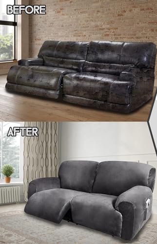 Fundas para sofá reclinable de 2 plazas duraderas y lavables 7