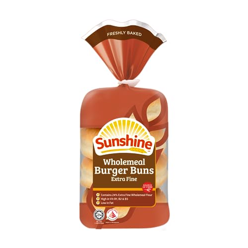 Sunshine Extra Fine Wholemeal Burger Buns 220g