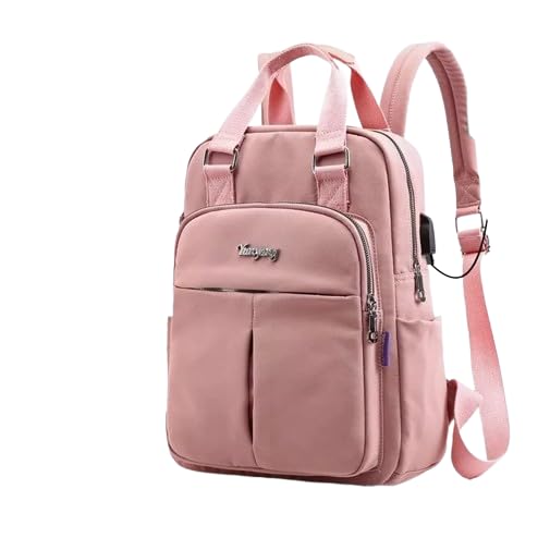 Mochila Feminino Multifuncional Notebook Viagem Com Usb (Rosa)