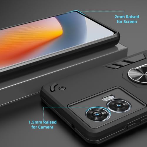 Image of NDCOM for Moto Edge 50 Fusion 5G Back Cover | Motorola Edge 50 Fusion Backcover | Premium Moto Edge 50 Fusion 5G Cover | Ring Holder Case