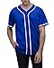 Men Hip Hop T Shirts Baseball Jersey Team Sports Tops Short Sleeve Solid Color Outfits (Blue M)
