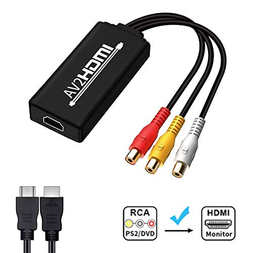 RCA to HDMI, AV to HDMI Converter, NerdEthos Mini RCA Composite CVBS to