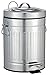 Produktbild SANWOOD Silber Treteimer Oscar Absenkautomatik, Bad-Abfalleimer 5 Liter im Mülltonnen Retro-Design, Kosmetikeimer aus verzinktem Stahl, Metall, 26 x 20.5 x 30.8 cm
