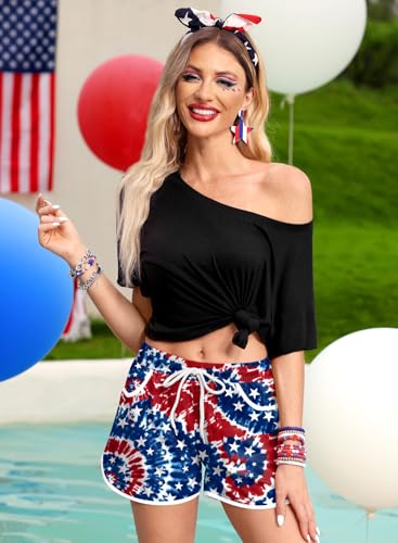Image of For G and PL Women Summer Floral Beach Boardshorts with Pockets Swim Trunks