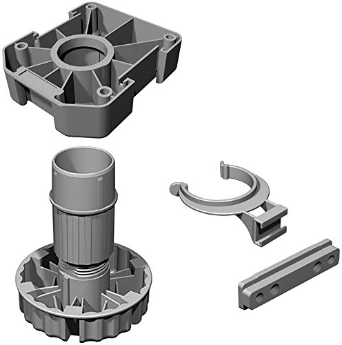 Gedotec Pied de réglage de la base | Pieds de meuble de cuisine réglables en hauteur | Capacité de charge de 500 kg | Pieds de meubles noirs | Hauteur 80 mm | 20 Pièces