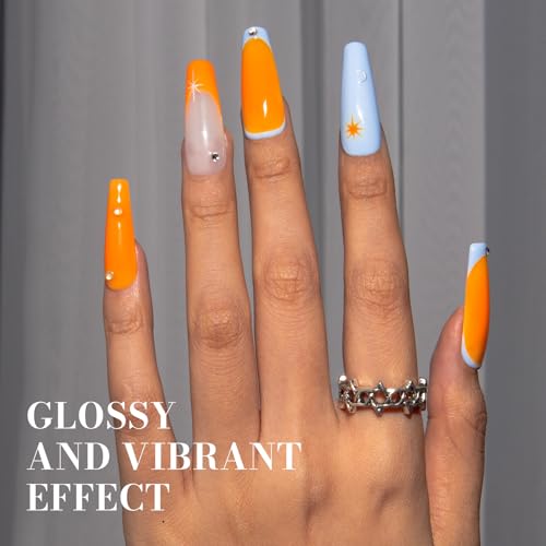 Image of MelodySusie Orange Gel Nail Polish,0.5fl oz Bright Orange Nails Soak Off UV LED Neon Orange Gel Polish Gift for Women Nail Art Manicure Salon DIY Nail Design Decoration at Home-524-A2503