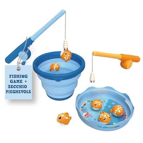 Schildkröt Gioco di Pesca Magnetico per Bambini | da Interni ed Esterni | con Canna Telescopica e Animali Magnetici | Ideale per Mare, Giardino, Piscina e Vasca | Colori Assortiti