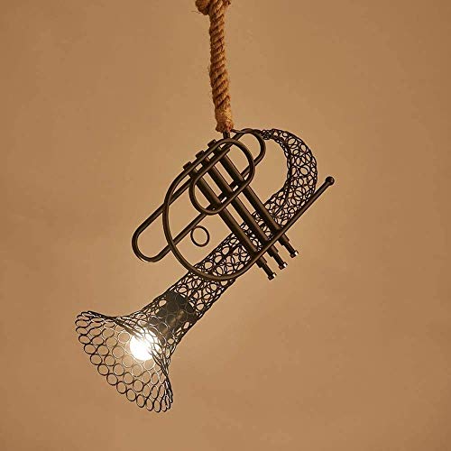 Lámpara de techo de saxofón industrial E27 con cuerda regulable 2