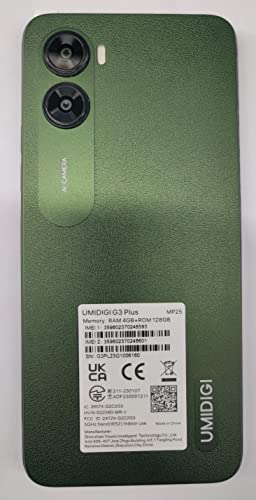 Umidigi Unlocked Cell Phone G3 Plus,Android 13 Smartphone，7G(4G+3G)+128G(1Tb Expandable), Dual Sim 4G Lte Mobile Phone,Octa Core,6.52" Hd+,5150Mah, Dual Speaker,Long Battery Life,Smartphone Unlocked #TOP7