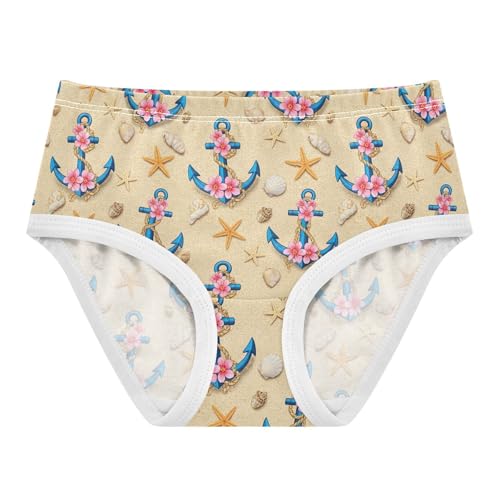 Joisal Toddler Underwear Floral 2t Cotton Panties Little Girl Flower Undies Kids Briefs Cartoon Anchors Pink Flowers