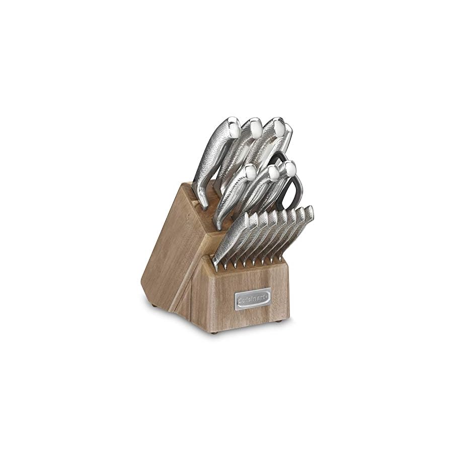 Cuisinart-Classic-Stainless-Steel-17-Piece-Knife-Block-Set Cuisinart Classic High-Carbon Hammered Stainless Steel Forged Knife Set With Sheath Blade Gaurds (17-Piece Set)