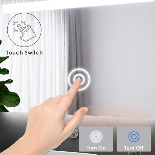 Image of Round LED Bathroom Mirrors with Three Color temperatures and 3D Edge Lighting for Bathroom Walls Dimmable Memory Function with Front and Backlighting Anti-Fog Features.