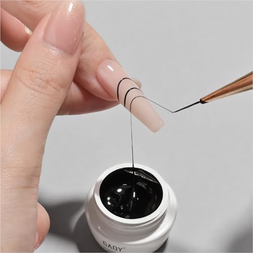 GAOY Spider Gel for Nail Art Black Elastic Gel Polish for Painting Line Design No Wipe UV Light Cure