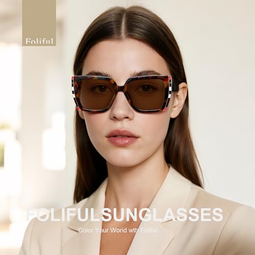 Oversized Square Sunglasses for Women Trendy Designer Womens Sun Glasses UV Protection Large Frame Shades2