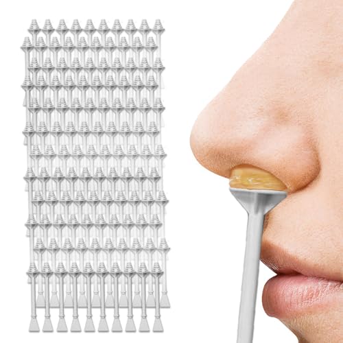 COLAYERIST 120 Pcs Nose Wax Sticks Universal Plastic Nose Hair Wax Removal Kit with Disposable Spatulas for Men Women Nose Ear Face Eyebrow Beard Hair Removal