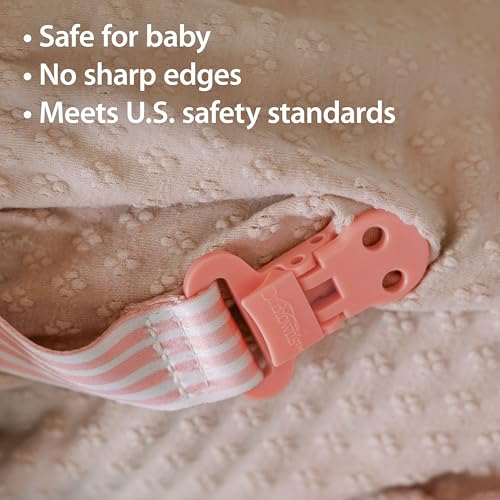 Dr. Brown's Fabric Pacifier Clips, Dots/Stripes, 0-18 Months, 2-Pack - image 6