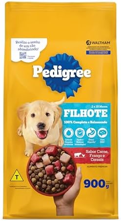 Vacinação, nutrição e comportamento: como proteger a saúde do seu filhote desde o primeiro dia 16 PEDIGREE Ração Carne Frango e Cereais Cães Filhotes 900 g
