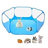 Macllar Corralito Plegable para Mascotas Interior al Aire Libre, Jaula de corralito de Animales Conejillo de Indias, hámster, Conejo, Rata, cerditos Correr portátil (Azul)