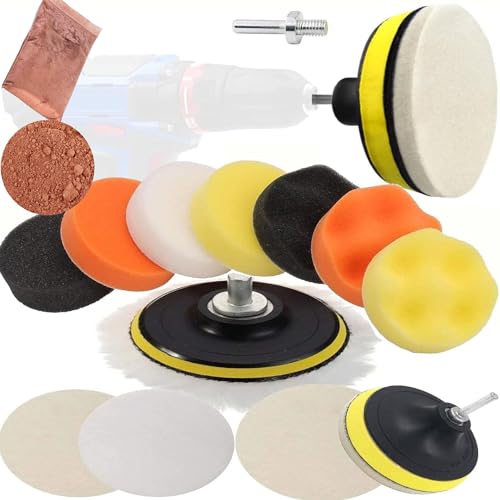 Image of DIY Crafts 5 Kit Of 29 Pcs = 145 Pcs, Multi Color, Buffing and Polishing Pad Kit with 1 inch, 2 inch, 3 inch Kit with 5 /8 inch-11 Thread Backing pad & Adapters for Car S(5 Kit Of 29 Pcs = 145 Pcs, Multi Color)
