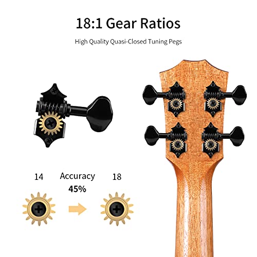 Rosen Ukulélé soprano – En acajou massif – 21 pouces – Professionnel – Kit de démarrage – Avec manuel d’apprentissage… - Les Beatles, Paul McCartney, John Lennon, RIngo Starr, George Harrison Rosen Ukulélé soprano - En acajou massif - 21 pouces - Professionnel - Kit de démarrage - Avec manuel d'apprentissage… – Image 4