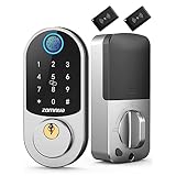 Keyless Entry Door Lock, Zomnua Fingerprint Smart Front Door Locks with Keypads, Smart Digital Biome