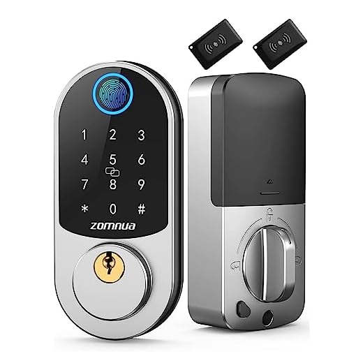 Keyless Entry Door Lock, Zomnua Fingerprint Smart Front Door Locks with Keypads, Smart Digital Biometric Electric Deadbolt Lock with Auto Lock, Fob, Code, Touchscreen,New Home Gifts Idea