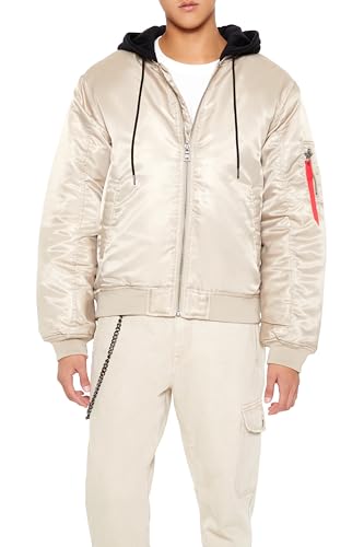Forever 21 Men's Hooded Cargo Bomber Jacket