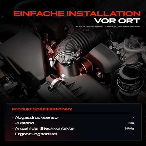 Frankberg Abgasdrucksensor für Berlingo C-Crosser C2 C3 C4 C5 II III C6 DS3 DS4 DS5 Jumpy Spacetourer Xsara Picasso DS5 DS4 Scudo Ulysse 2004-2019 1618Z9