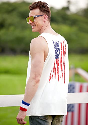 Arvilhill Men's Independence Day Tank Shirt Quick Dry July 4Th Sleeveless T Shirt White S #TOP2