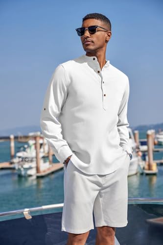 Image of Zombom Men's Kurta || Chinese Collar Long Sleeves || Straight Hip Length Kurtas || Short Kurta for Men || for Festival || Function || Occasion Wear Fancy Kurta for || Best Gifts for Men