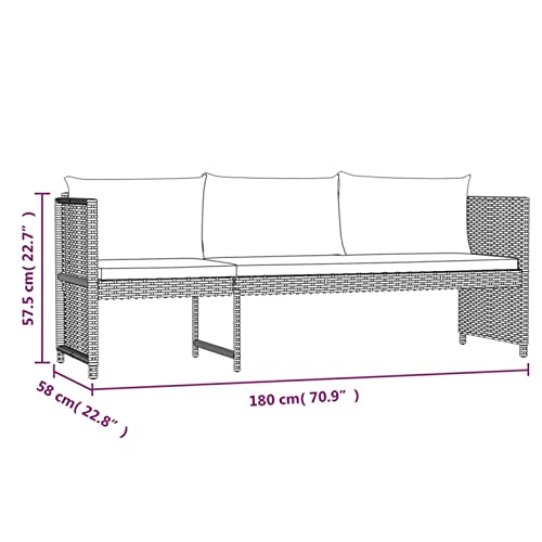 Gecheer 6-TLG. Garten Lounge Set mit Kissen, Loungemöbel Garten Rattan, Lounge Gartenmöbel Set, Terrassenmöbel… – Bild 8