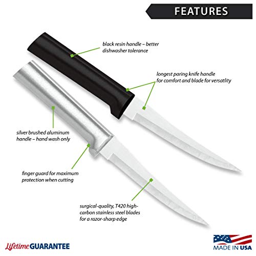 Rada Cutlery Super Parer Paring Knife – Stainless Steel Blade With Silver Aluminum Handle, 8-3/8 Inches #TOP5